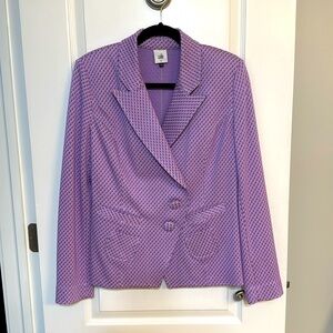 Cabi Women’s Sz M Imperial Lavender Print Button Blazer New Style 5847